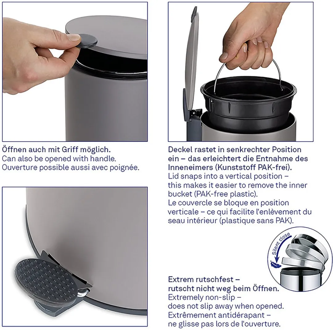 Pedaal Afvalemmer, 3 L, Salie Groen - Kela | Mats