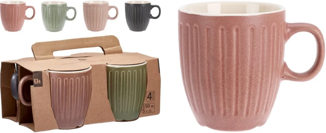 Excellent Houseware Koffie/Theemok 150ml - 4 Stuks - Multi