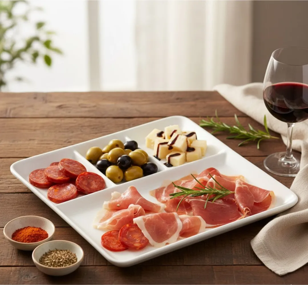 Excellent Houseware Tapas Serveerschaal - Wit - 25 cm