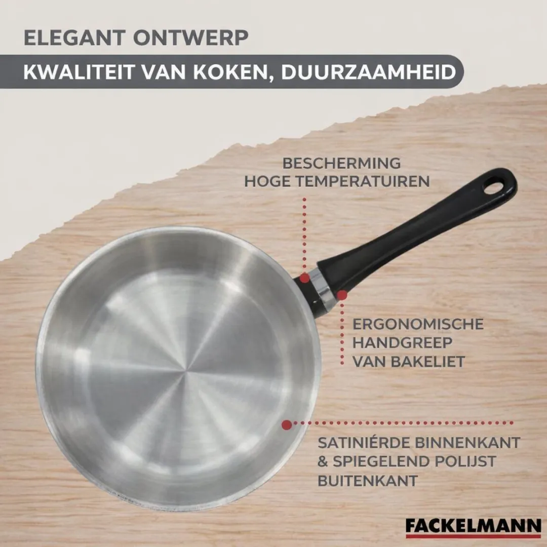 Fackelmann Geneva RVS Pannen & Kookpotten Set 20/28cm & 16/20/24cm - 5 Stuks - afbeelding 6 van 6