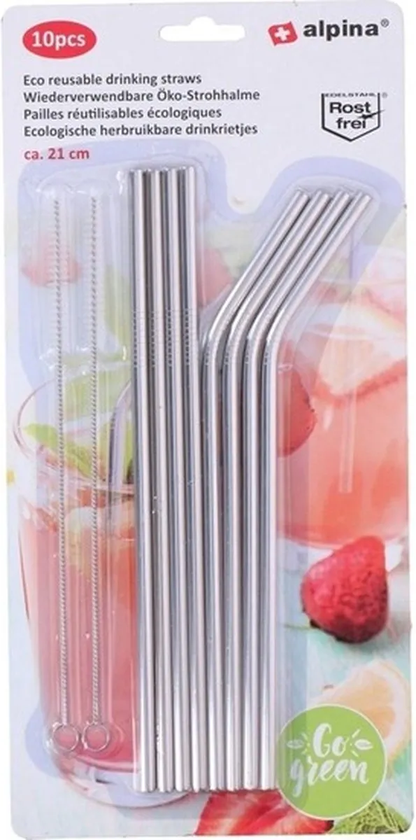 Alpina Drinkrietjes RVS