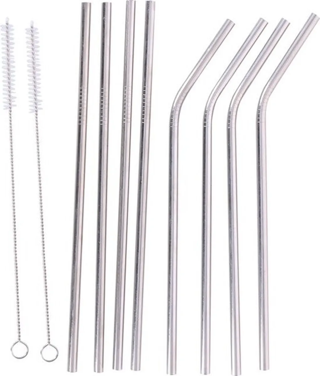 Alpina Drinkrietjes RVS - 32 Stuks - Zilver