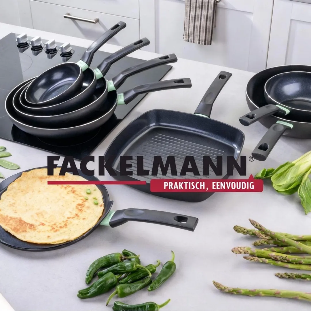 Fackelmann 9430450 Kookset - 4 Stuks 16/18/20/28cm - Keramische antiaanbaklaag - PFAS-vrij - Zwart/Groen - afbeelding 6 van 6