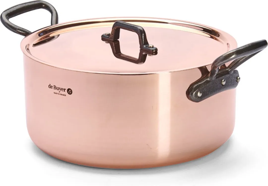 De Buyer Prima Matera Kookpot - Gietijzeren Handvaten - Ø 28cm - 90% Koper - 10% Rvs
