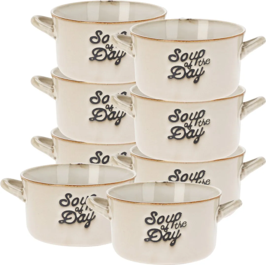 Excellent Houseware Soepkommen Porselein 500ml - 8 Stuks