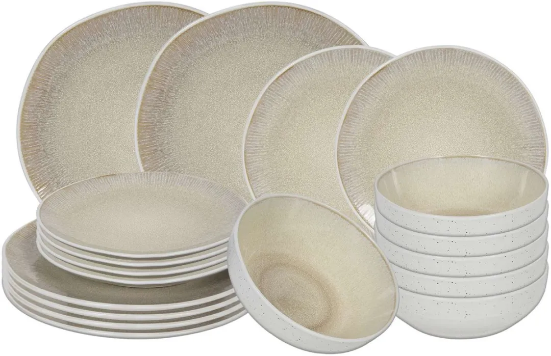 Cookinglife Nola Sand Serviesset 18-delig - Aardewerk - 6 Personen