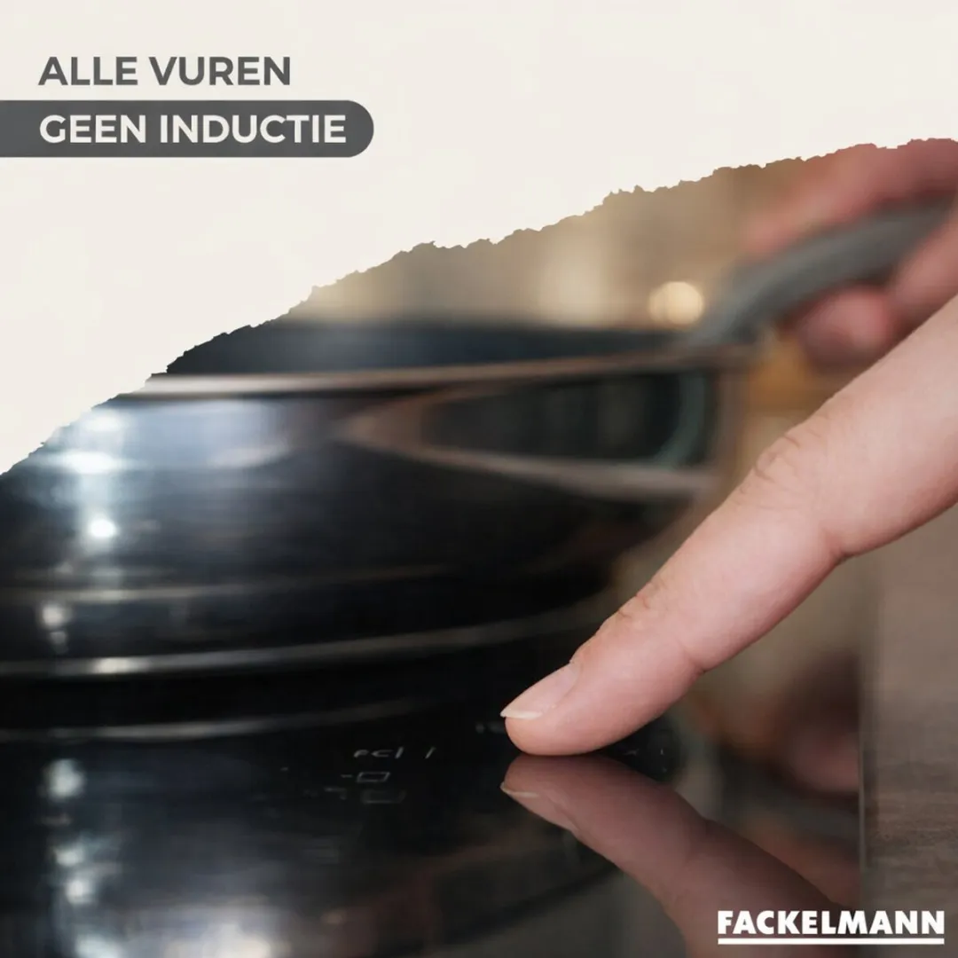 Fackelmann 9356550B88 Kookset - 5 Pannen + 6 Keukengerei - Roestvrij staal/Zwart