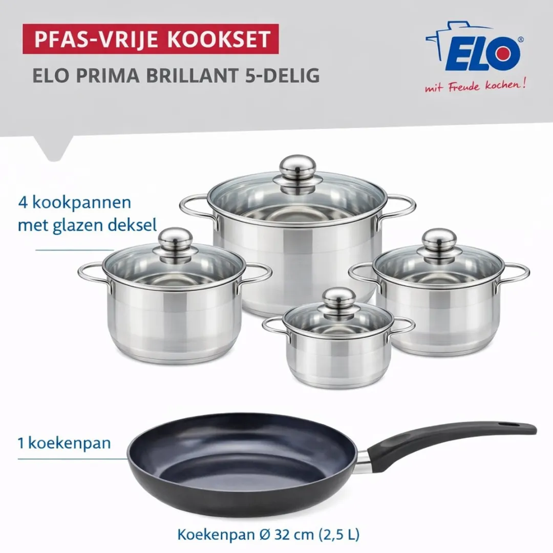 Fackelmann ELO 9721150 Keukenset - 5-delig - Inductie - Zwart