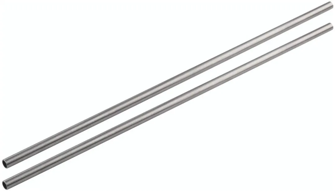 Fackelmann Herbruikbare Rietjes Set 4 Stuks - 24cm - Zilverkleurig