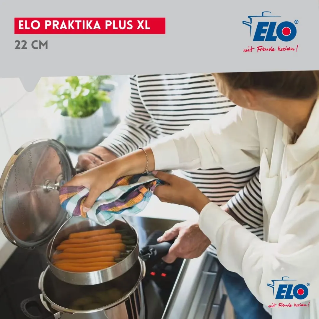 Fackelmann Elo 9928526 Stoomkoker - 22cm - Zwart/RVS