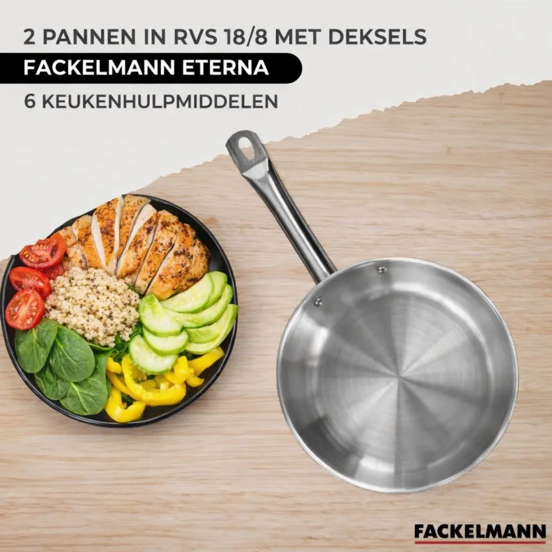 Fackelmann 9440250 Set Pannen 20 & 24cm - Roestvrij Staal