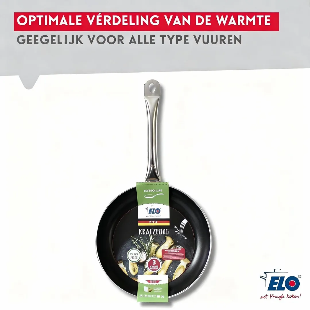 Fackelmann Elo 5166826 Wokpan 28cm - RVS & Aluminium - Zwart/Grijs - afbeelding 6 van 6