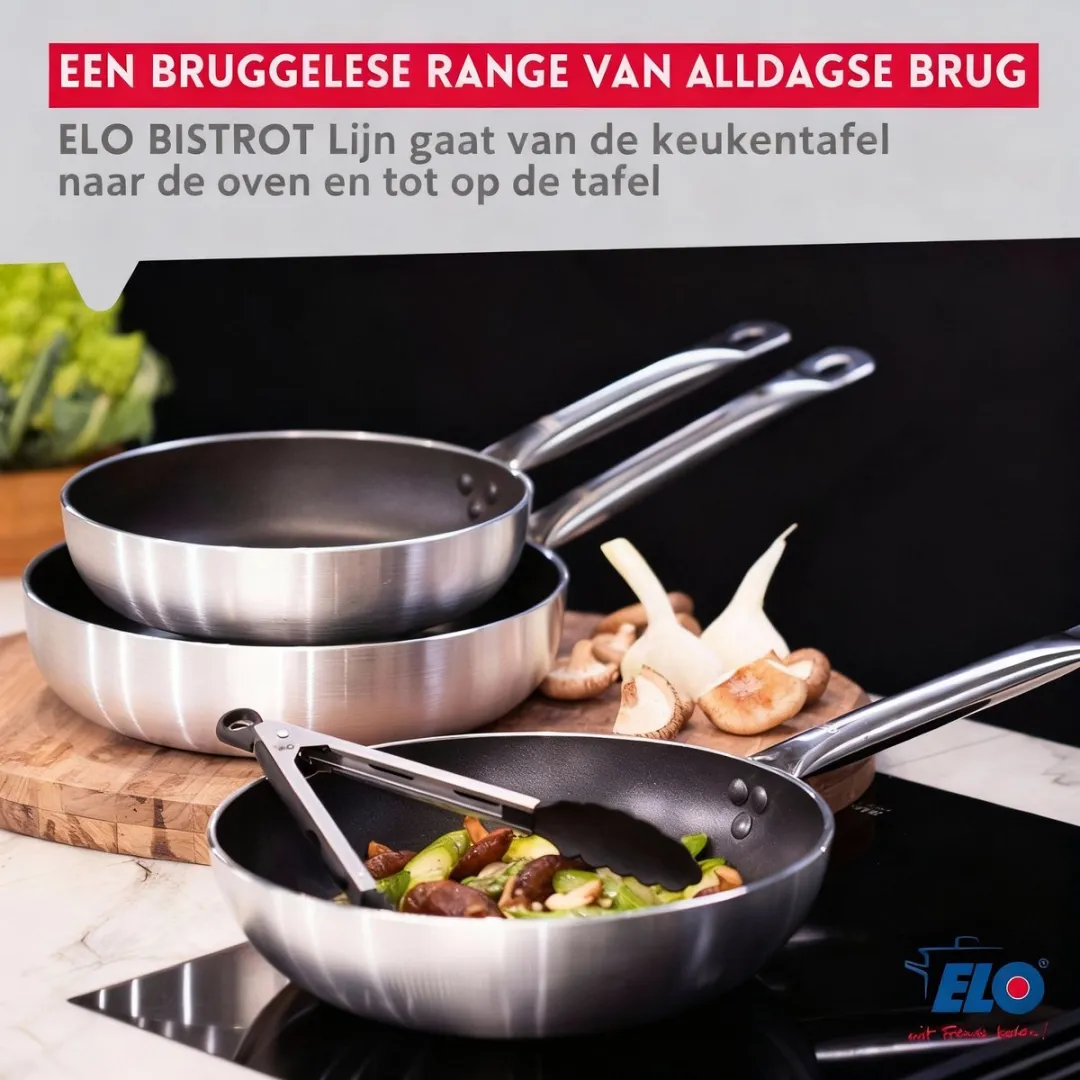 Fackelmann Elo 5166826 Wokpan 28cm - RVS & Aluminium - Zwart/Grijs