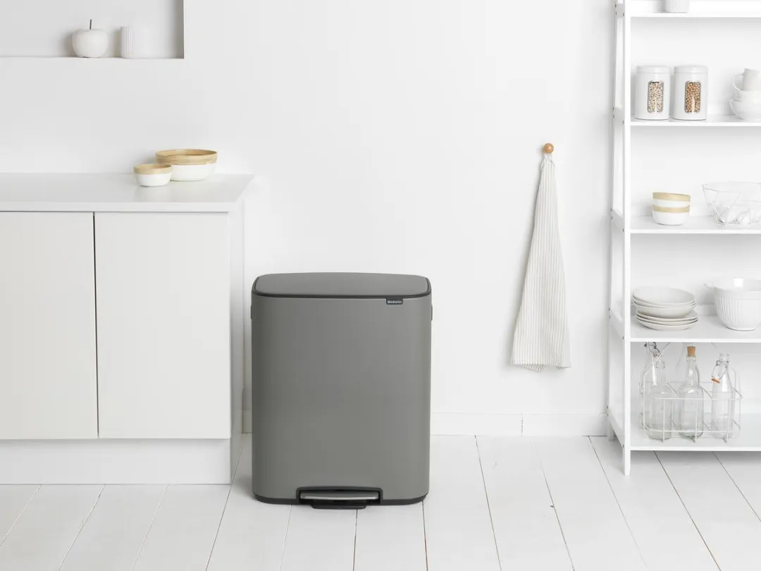 Brabantia Bo Prullenbak - 60 liter - 1 vak - Mineral Concrete Grey