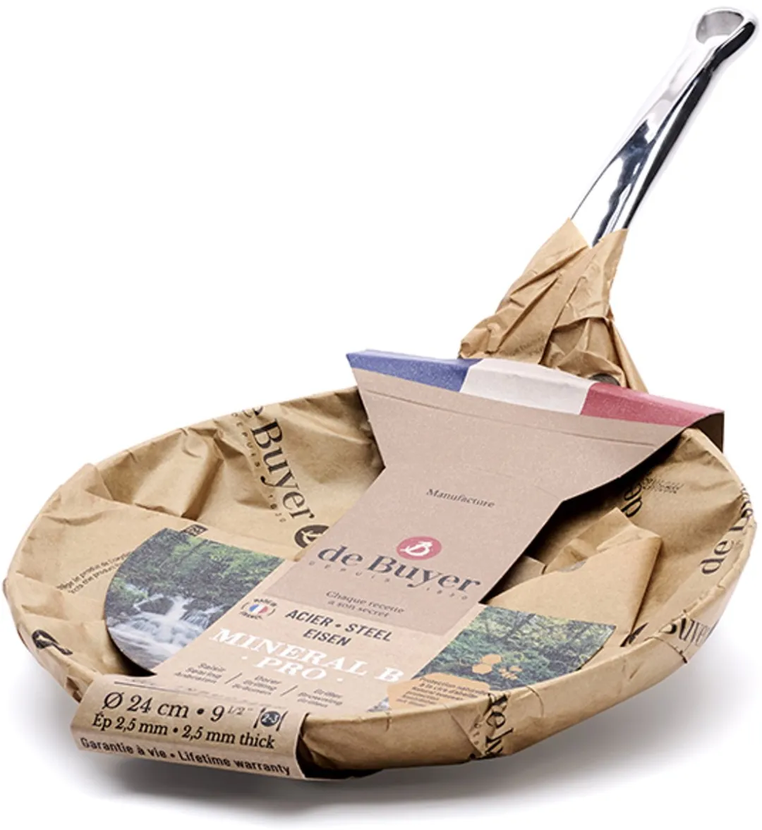 DeBuyer Mineral B PRO Omeletpan Ø24cm - Plaatstaal