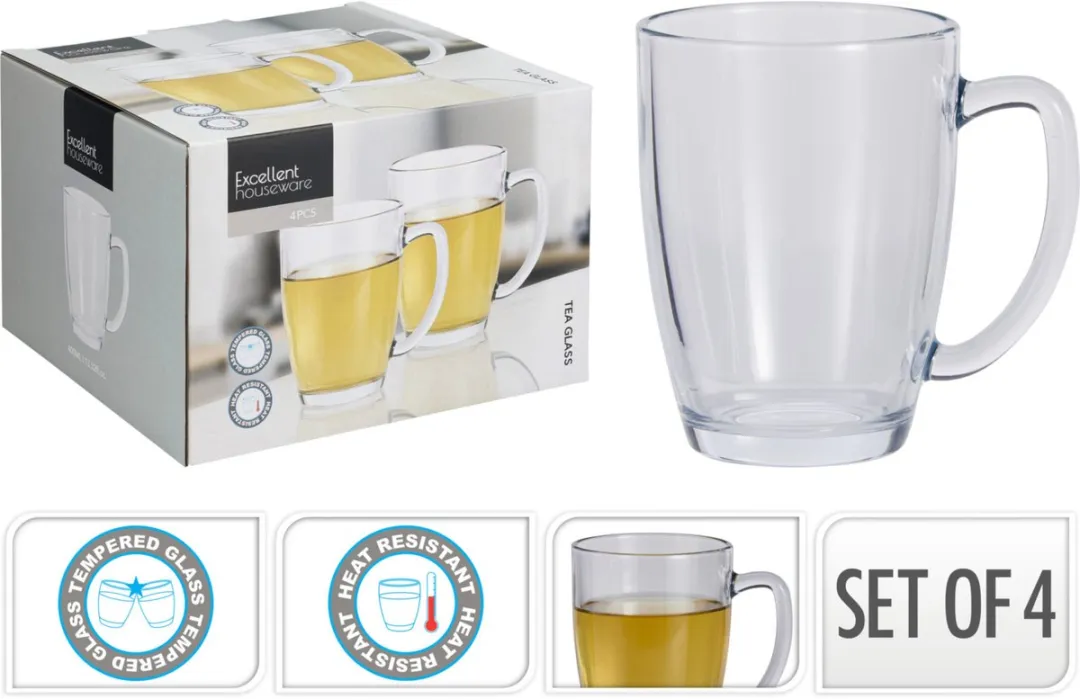Excellent Houseware Theeglazen 8x 400ml - Gehard Glas