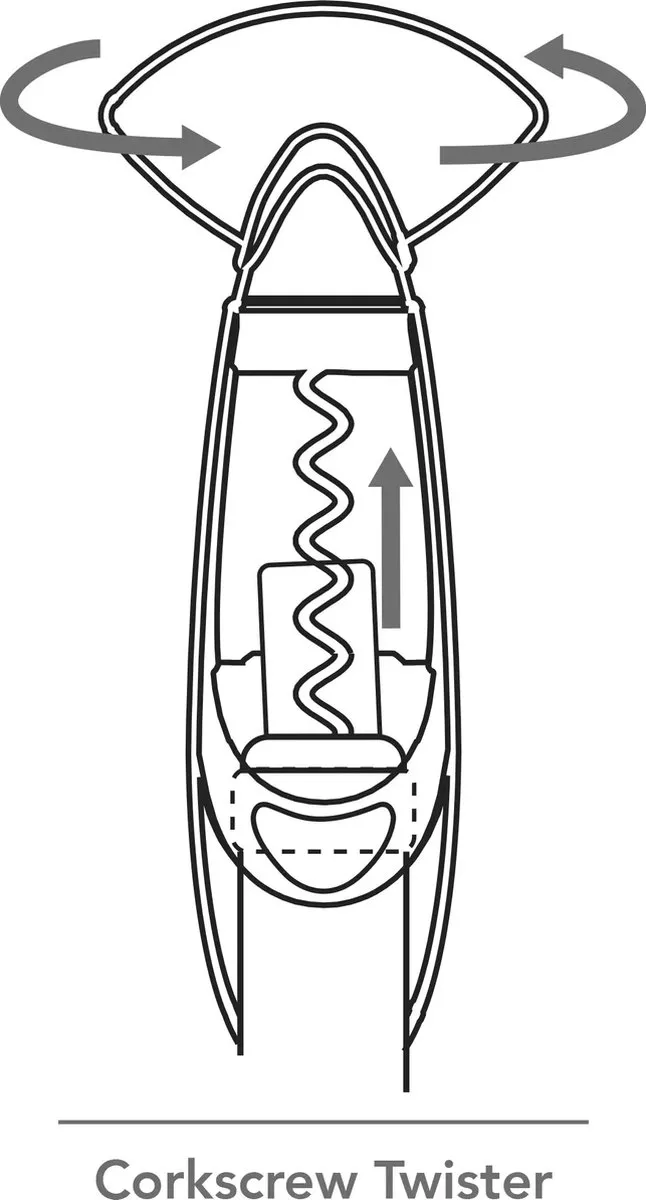 VacuVin Twister Kurkentrekker - Zwart