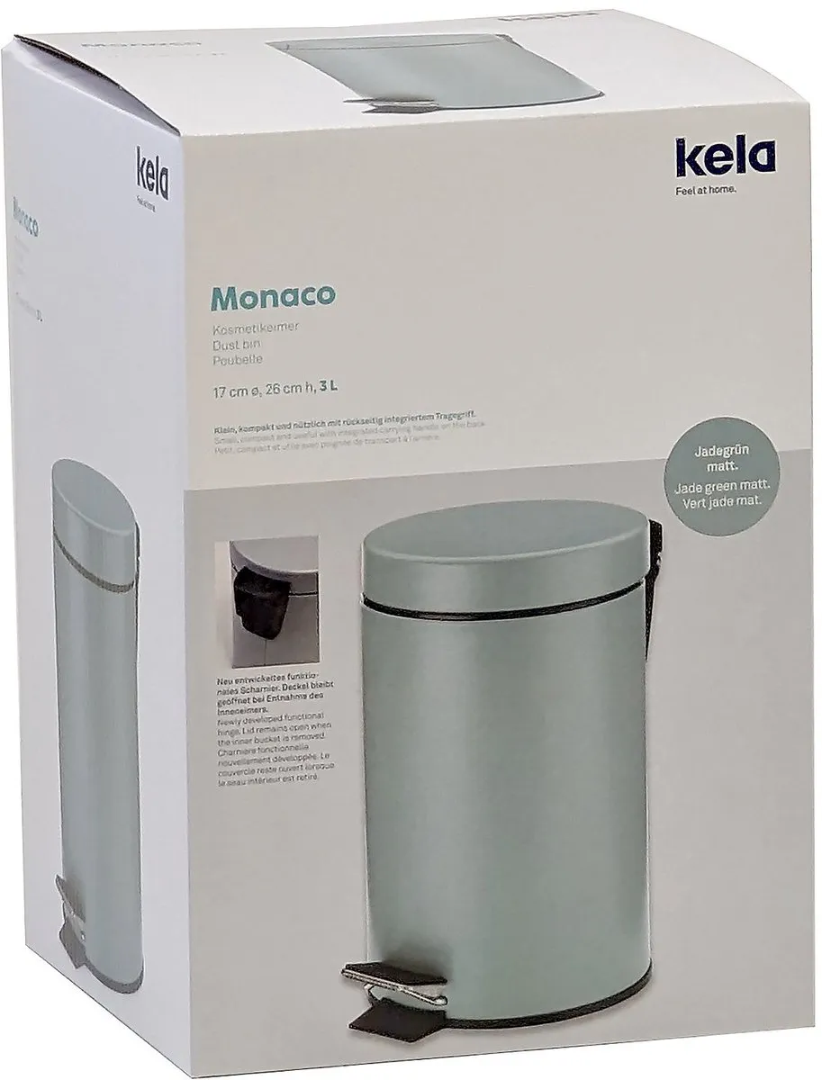 Kela Monaco Pedaal Afvalemmer 3L - Groen