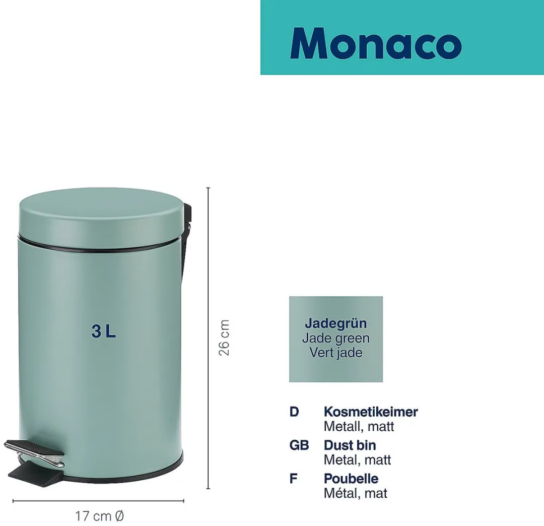 Kela Monaco Pedaal Afvalemmer 3L - Groen - afbeelding 6 van 6