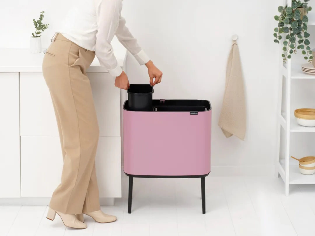 Brabantia Bo Touch Bin Prullenbak 34L - 2 Vakken Lilac Pink