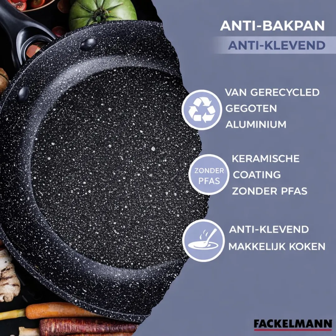 Fackelmann Koekenpan 20cm - Inductie/Aluminium - Zwart