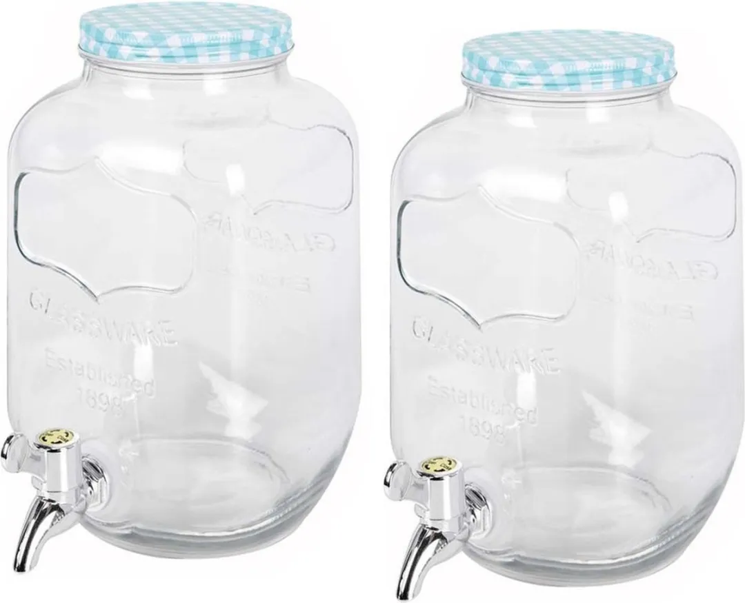Excellent Houseware Glazen Drankdispenser 4L