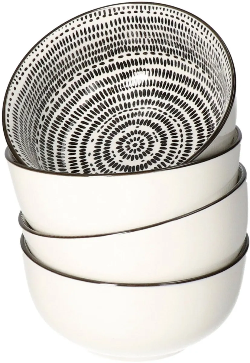 Excellent Houseware Dots Servieset 16-delig - Wit Porselein