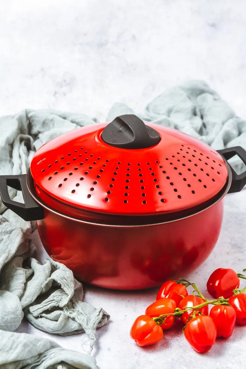 KitchenCraft Pastapan Koolstofstaal 4L - Rood