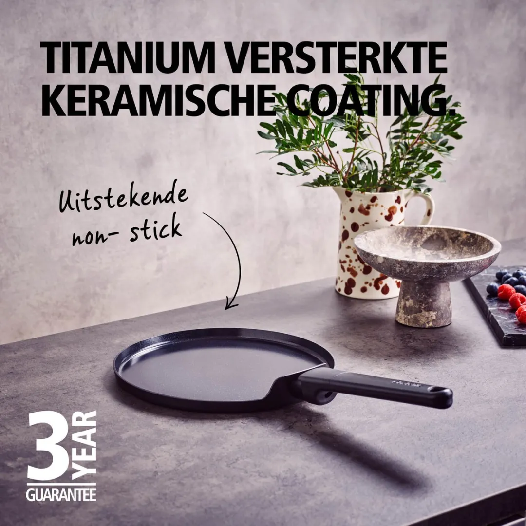Brabantia VANTA Pannenkoekenpan 24cm - Keramisch Antiaanbak - Inductie - Zwart