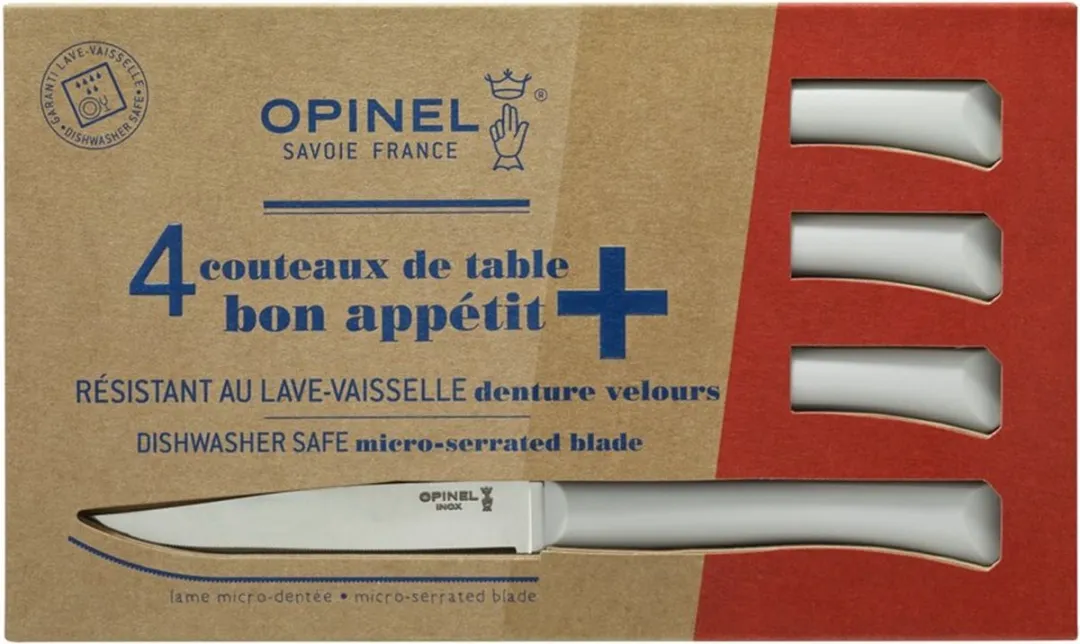 Opinel N°125 Bon Appétit+ Tafelmessenset 4-delig - Cloud - RVS