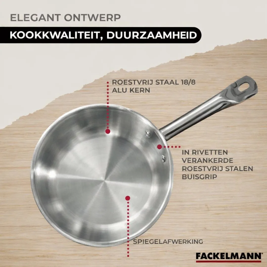 Fackelmann 9353250 Kookset - 5 Pannen + 6 Keukengerei - Roestvrij staal