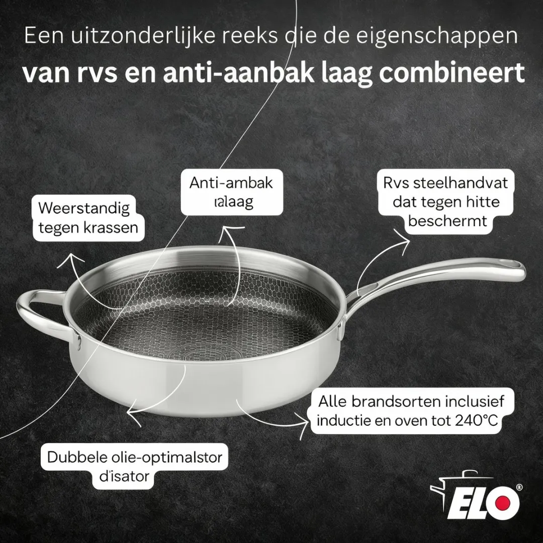 Fackelmann Elo Sauteerpan 28cm - Roestvrij staal - Inductie/Oven - afbeelding 6 van 6