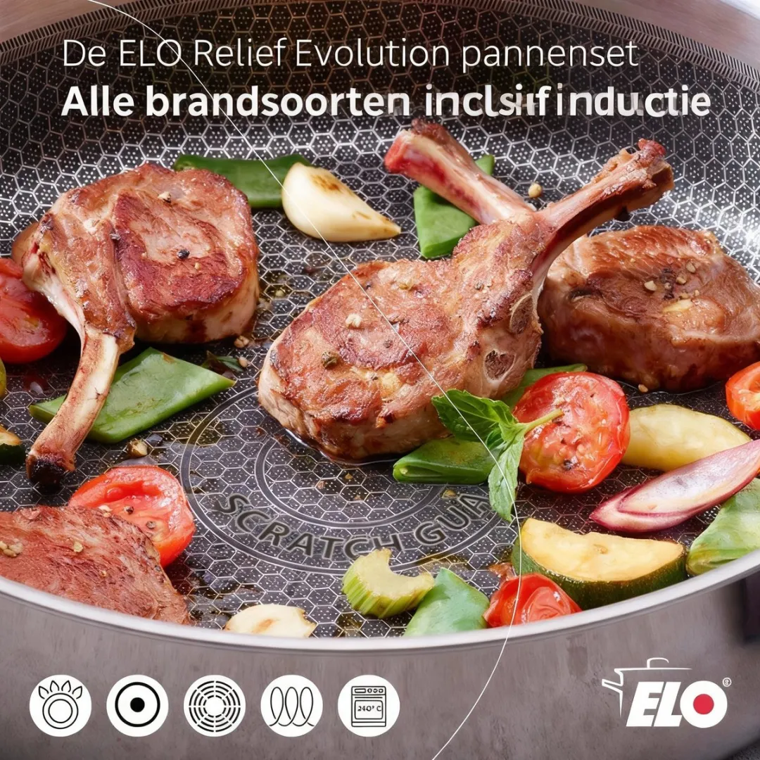 Fackelmann Elo Sauteerpan 28cm - Roestvrij staal - Inductie/Oven