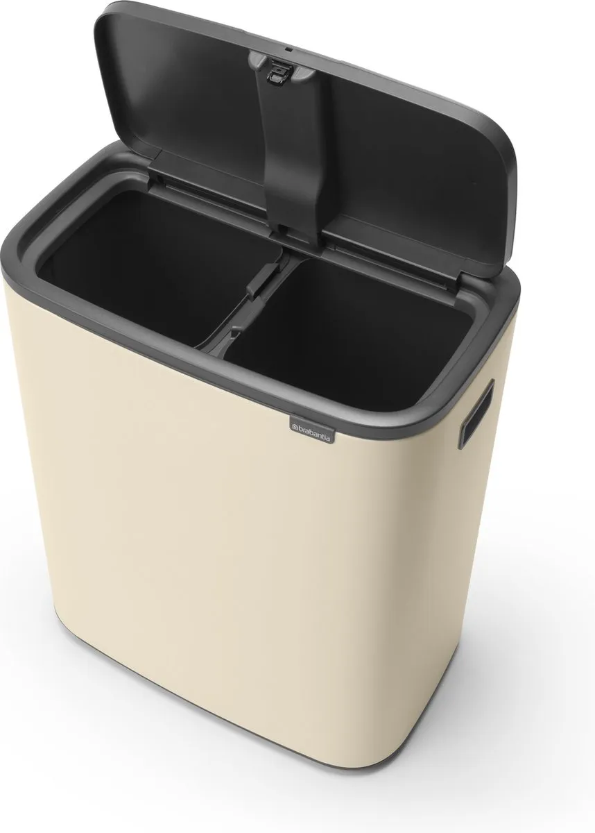 Brabantia Bo Touch Bin Prullenbak 2x30L - Afvalscheiding Soft Beige
