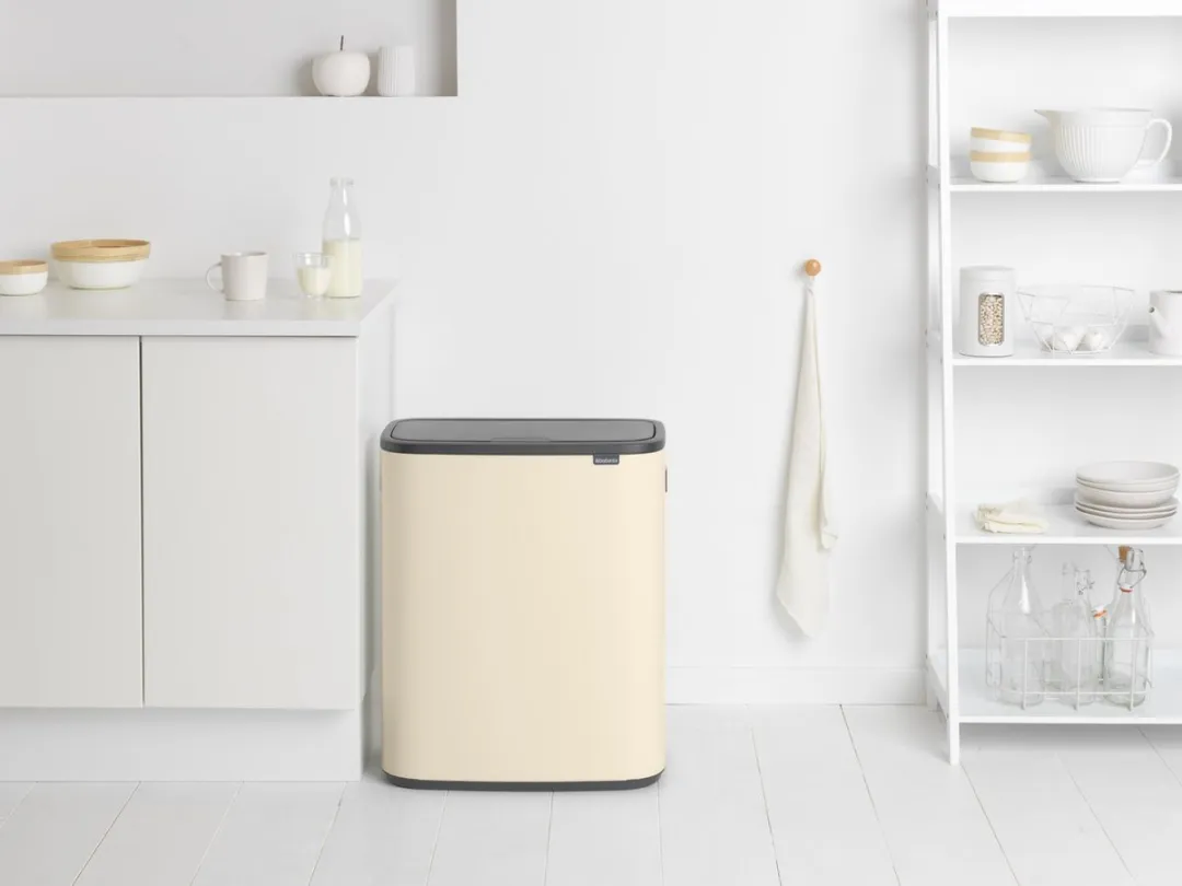 Brabantia Bo Touch Bin Prullenbak 2x30L - Afvalscheiding Soft Beige