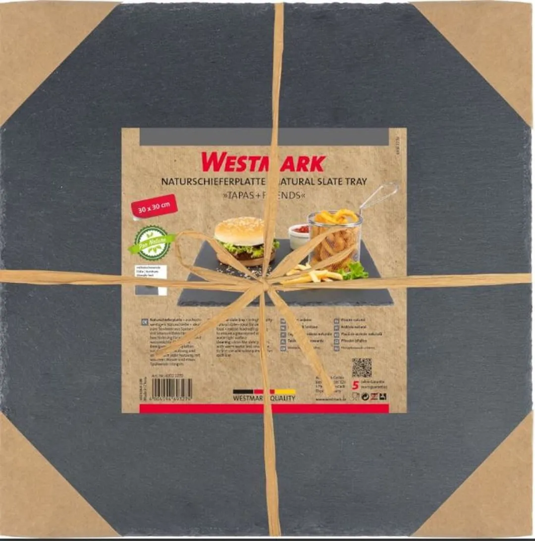 Westmark Natuurleisteen Tapasbord 30x30cm - Antraciet