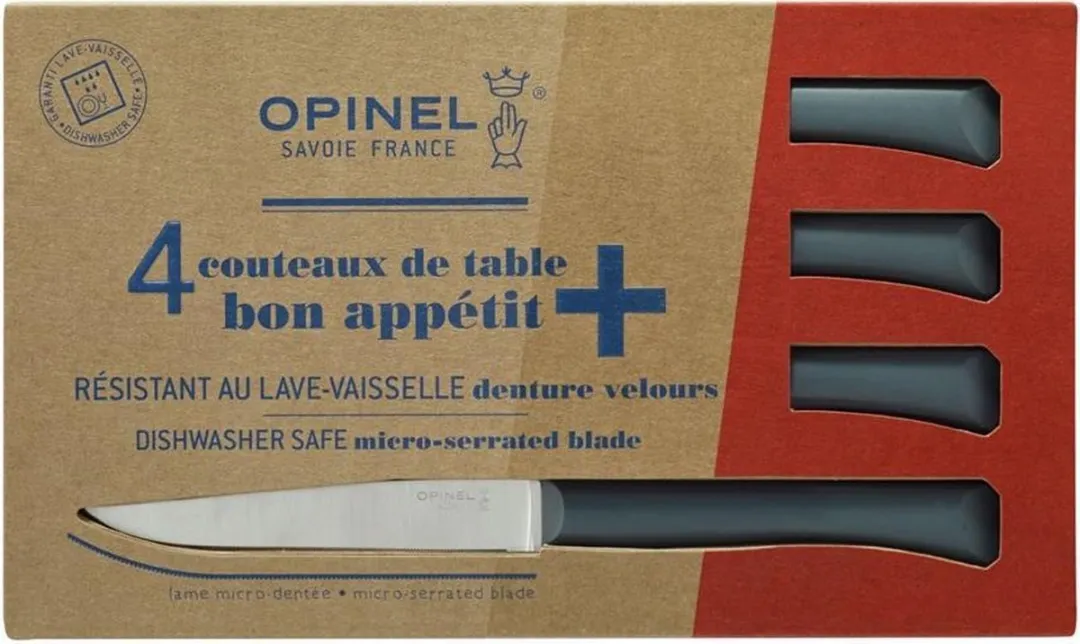 Opinel N°125 Bon Appétit+ Tafelmessenset 4-delig - Grijs