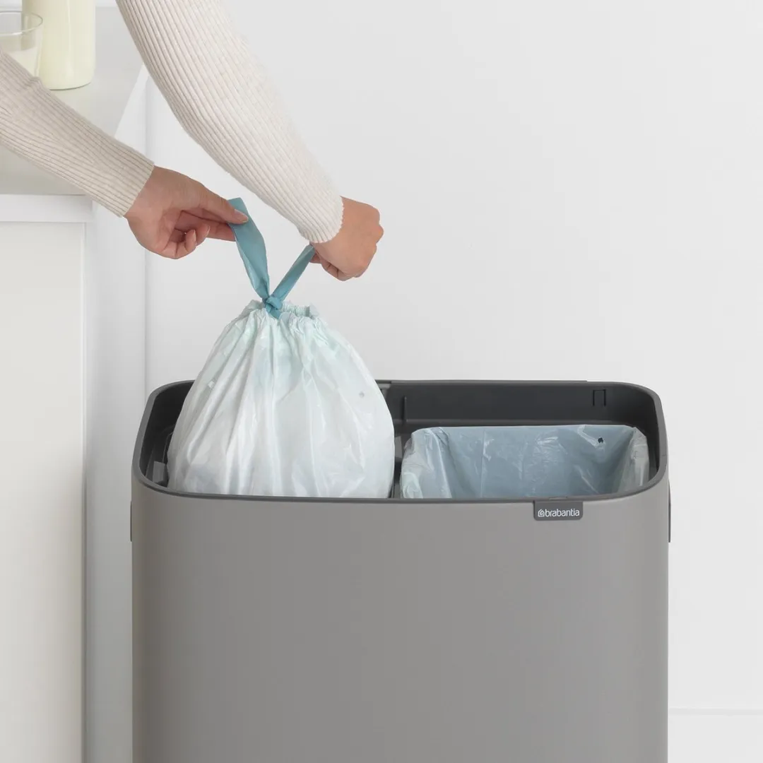 Brabantia Bo Touch Bin Prullenbak 2x30L - Mineral Concrete Grey - afbeelding 6 van 6