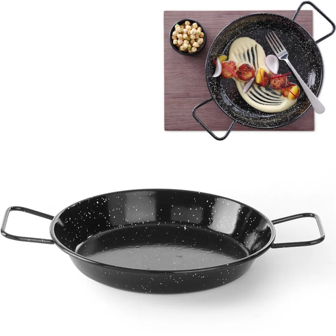 HENDI Geëmailleerde Paëllapan 100mm - Zwart