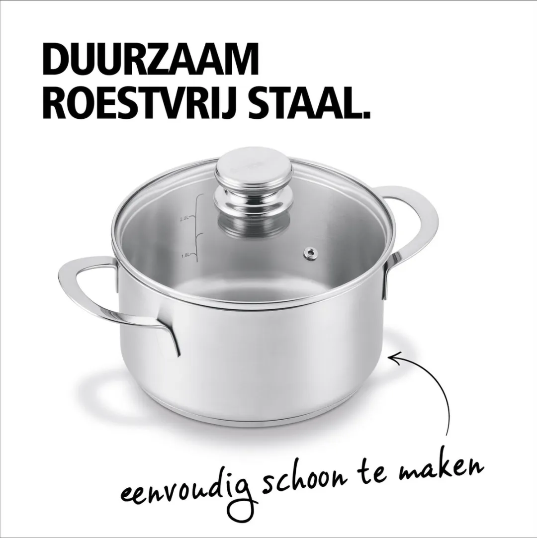 Brabantia Enjoyment Pannenset 4-delig RVS - Grijs