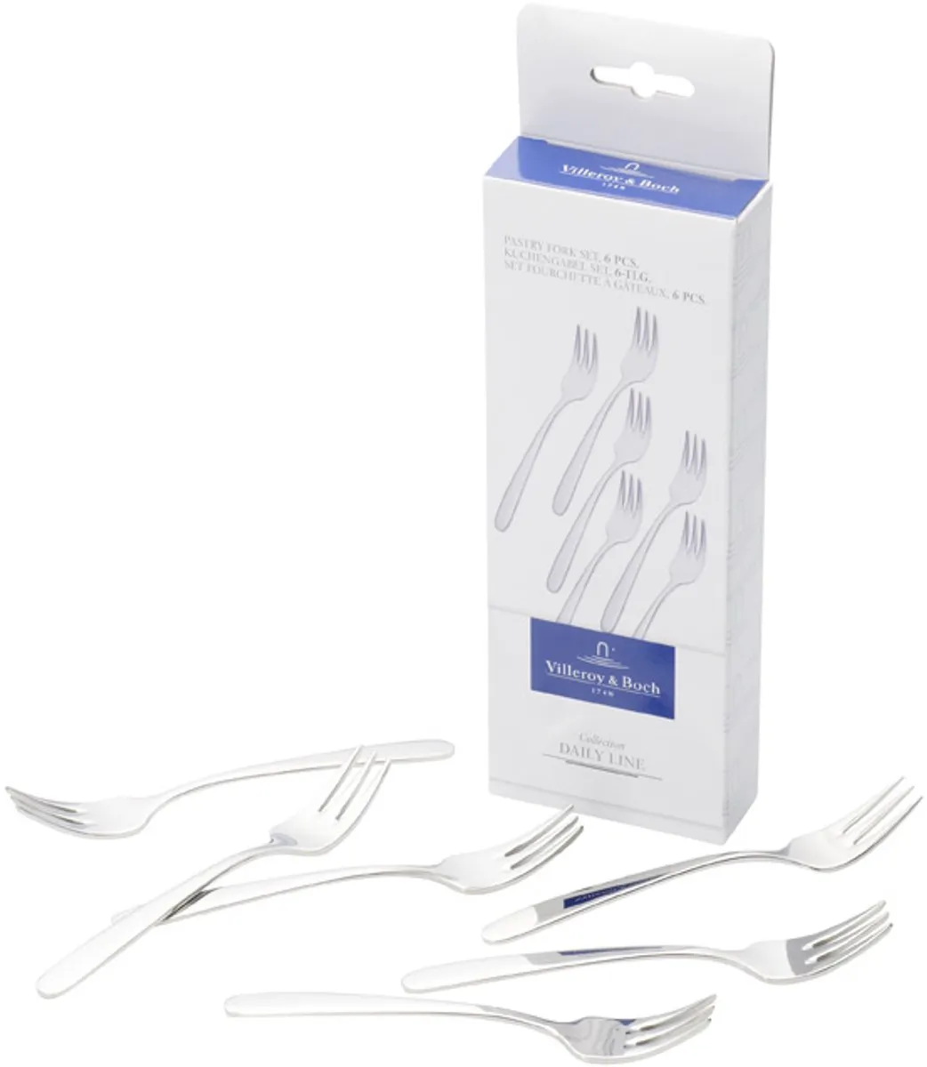 Villeroy & Boch Daily Line Gebaksvork Set 6 Stuks 15cm - Zilverkleurig