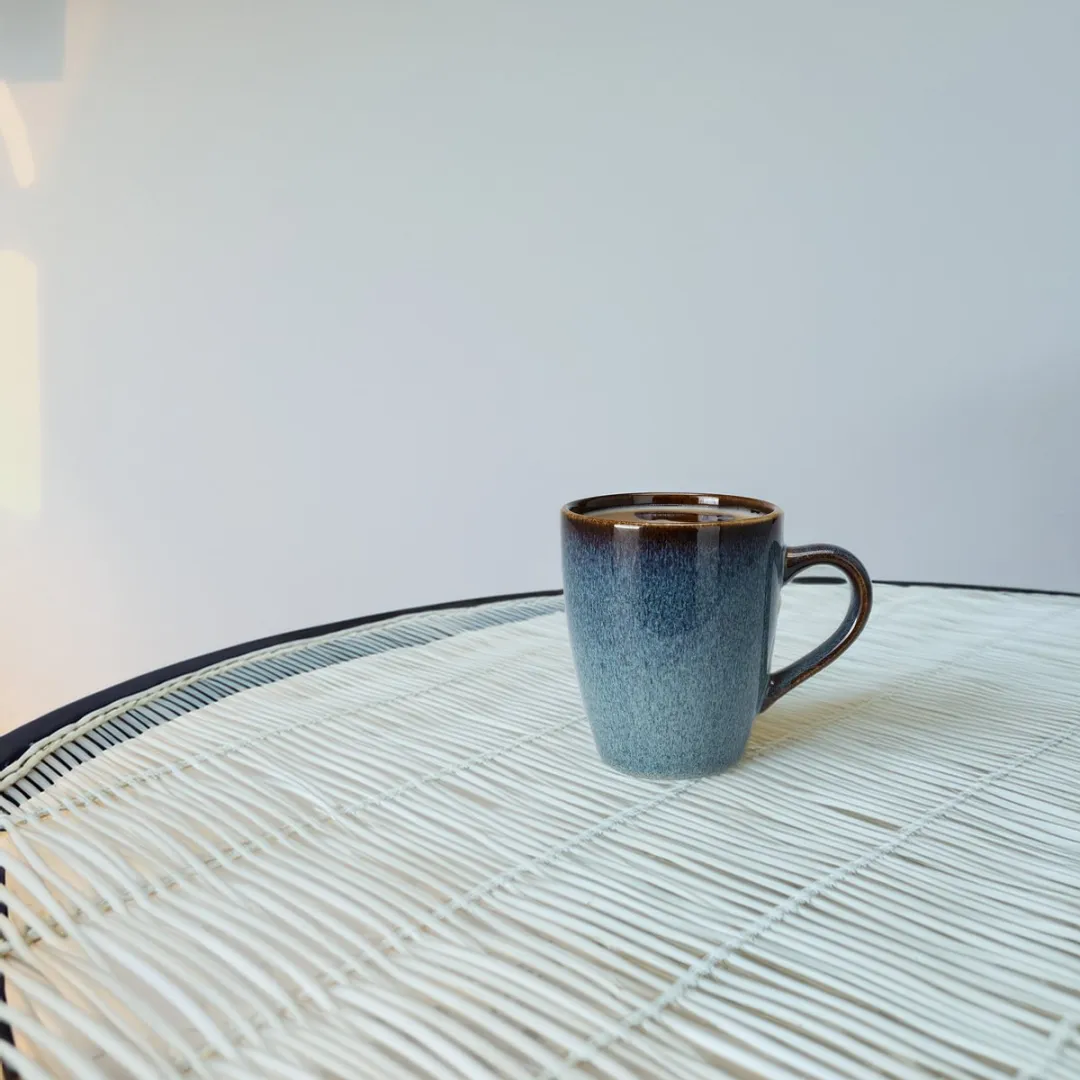 Excellent Houseware Koffiemokken Pompei - 4 Stuks - 350ml - Blauw