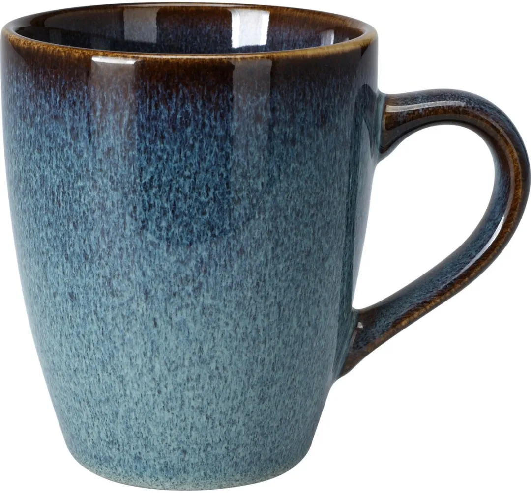 Excellent Houseware Koffiemokken Pompei - 4 Stuks - 350ml - Blauw