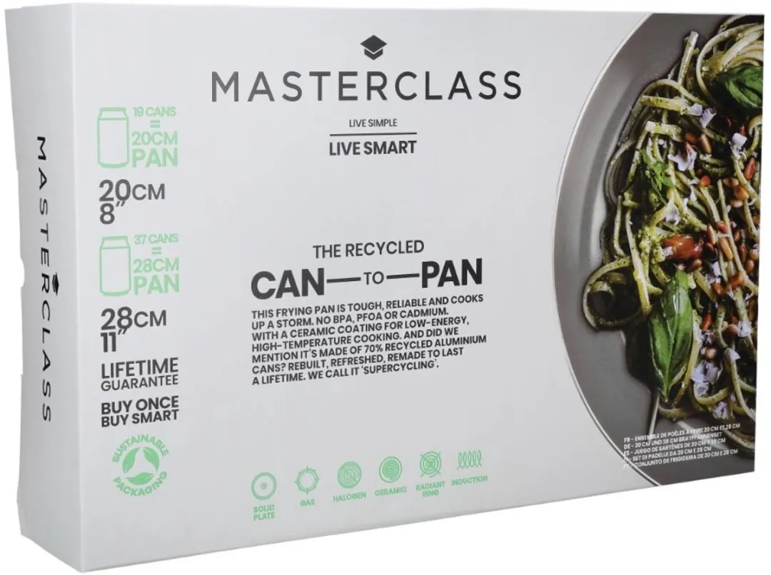 MasterClass Can-to-Pan Keramische Koekenpannenset 28cm - Zwart