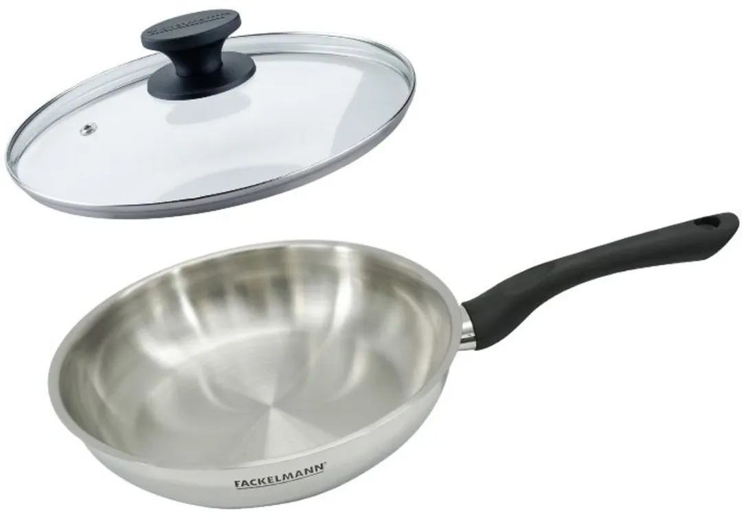 Fackelmann 9441650 Koekenpan 24cm - Roestvrij staal/Zwart