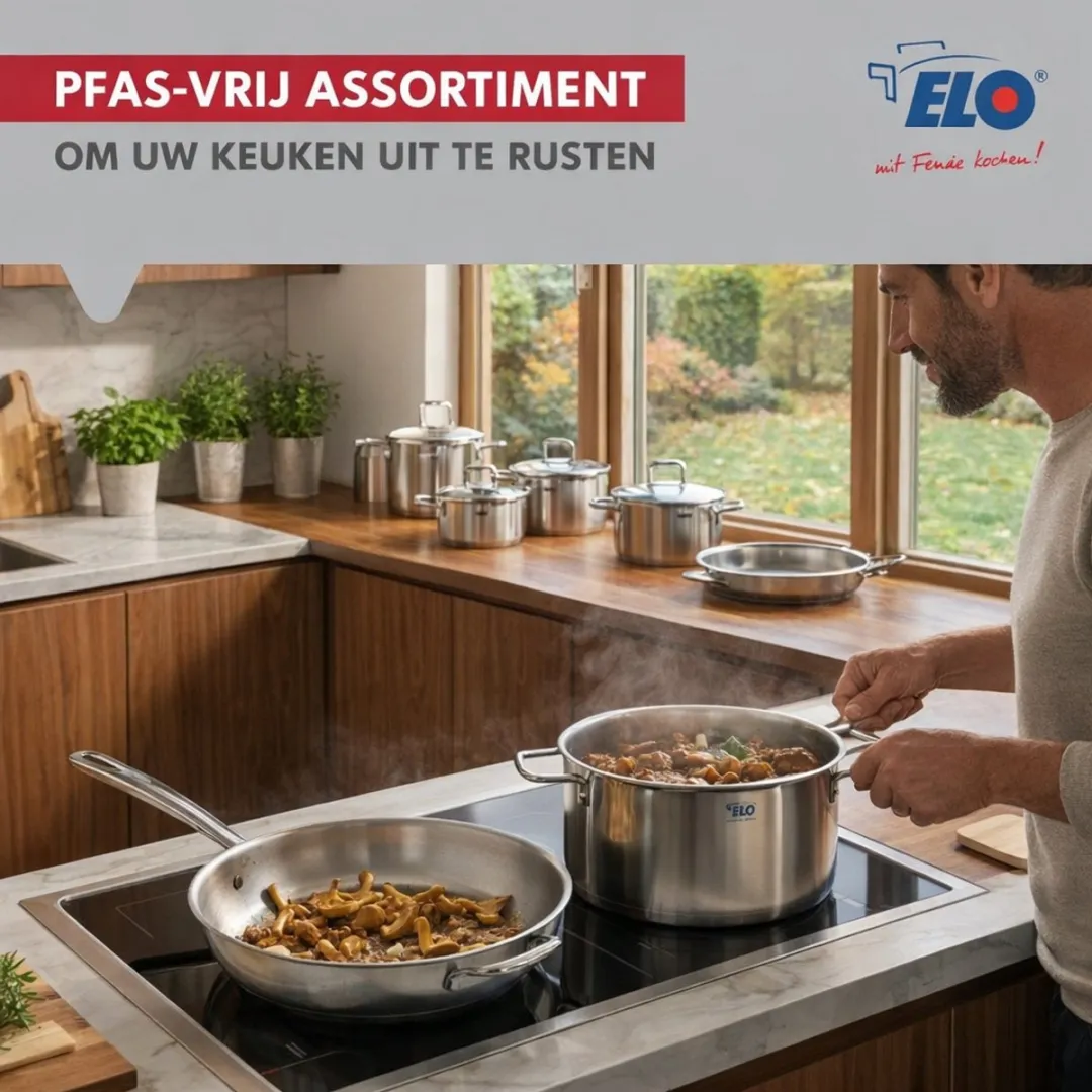 Fackelmann Elo Profi Keukengerei Set 4-delig - 24/28/32cm + 26cm Braadpan - Roestvrij staal