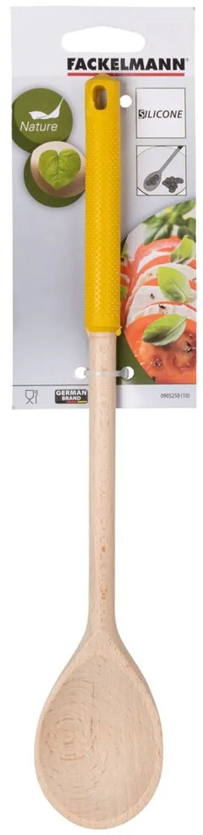 Fackelmann Houten Keukenlepel 0905250 - 32cm - Grijs/Mosterd/Groen/Rood/Kaki
