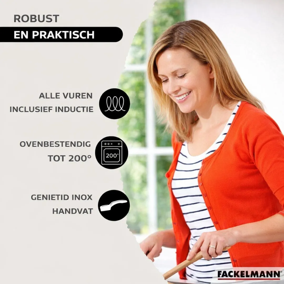 Fackelmann 9439750 Set Roestvrijstalen Pannen 24+28cm
