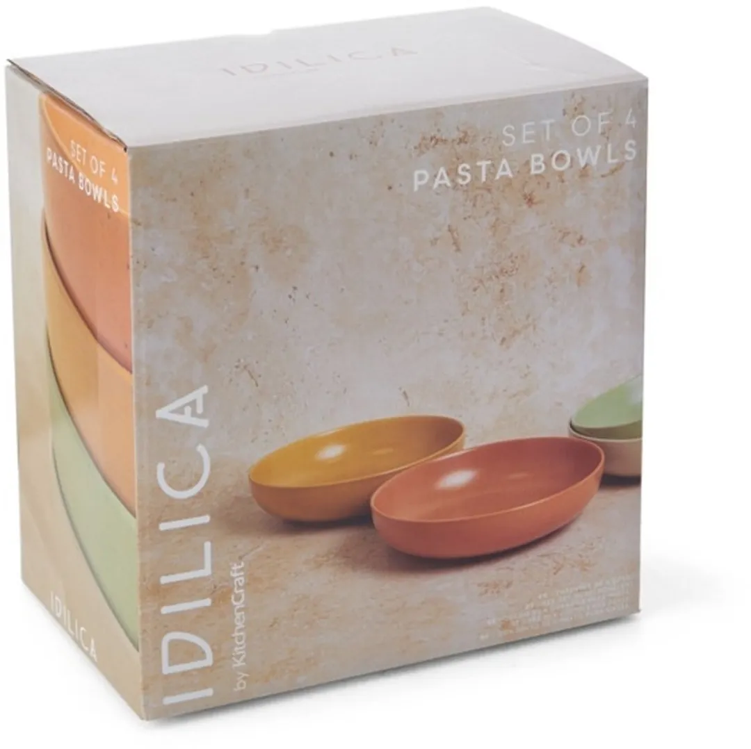 KitchenCraft Idilica Aardewerk Pastakommen - 4 Stuks - Cream