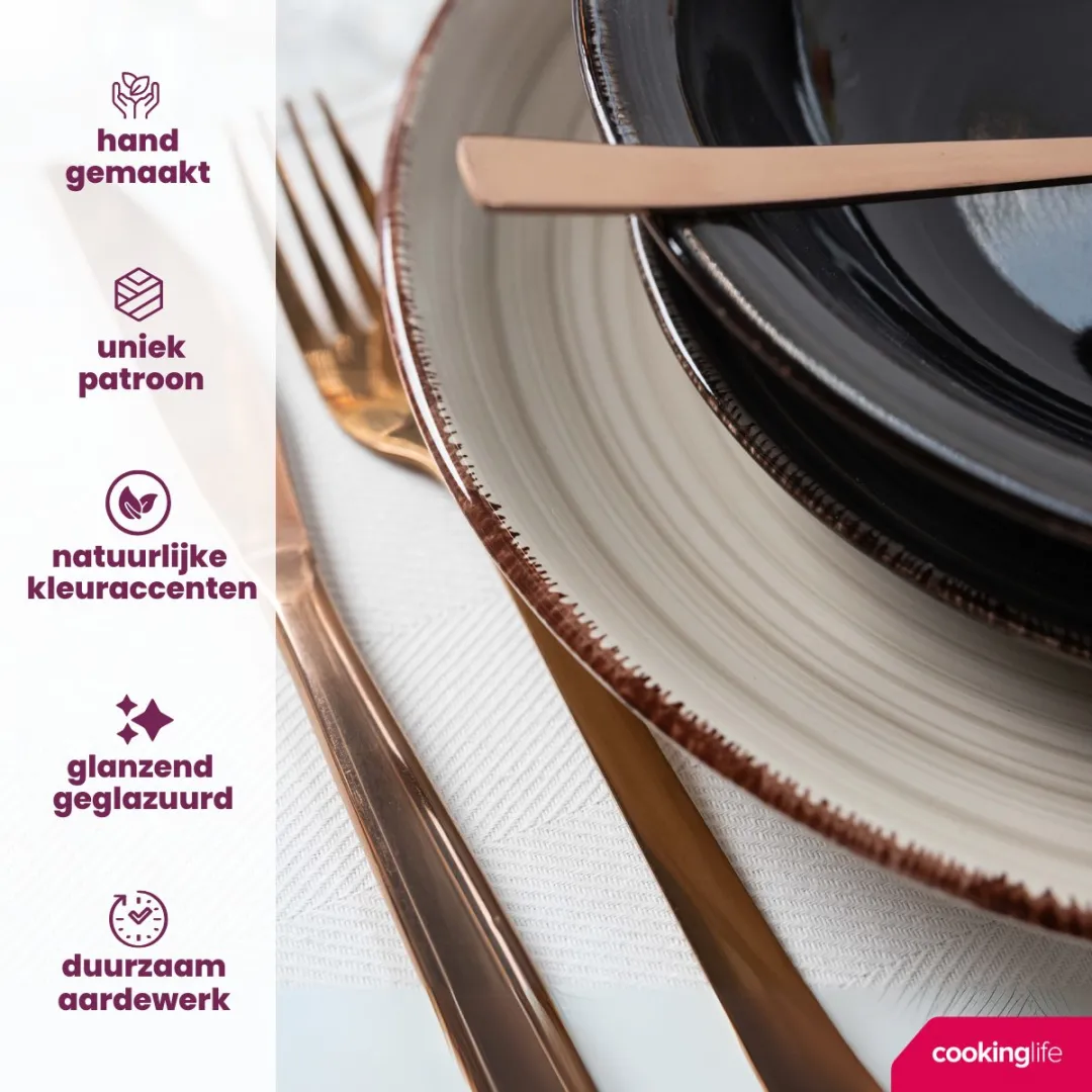 Cookinglife Delice Dinerborden - 6 Stuks Ø26,5cm - Grijs